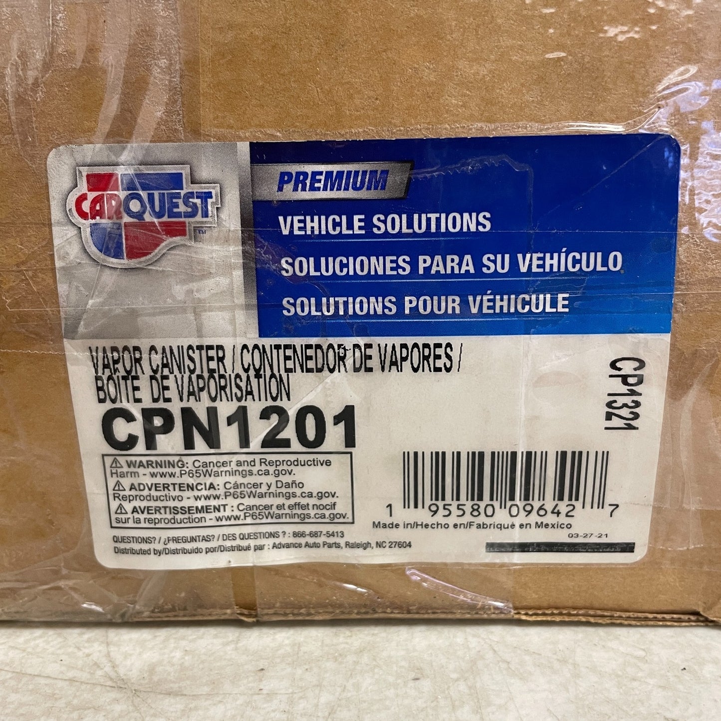 CARQUEST CPN1201 Premium Vapor Canister Charcoal Emission Canister