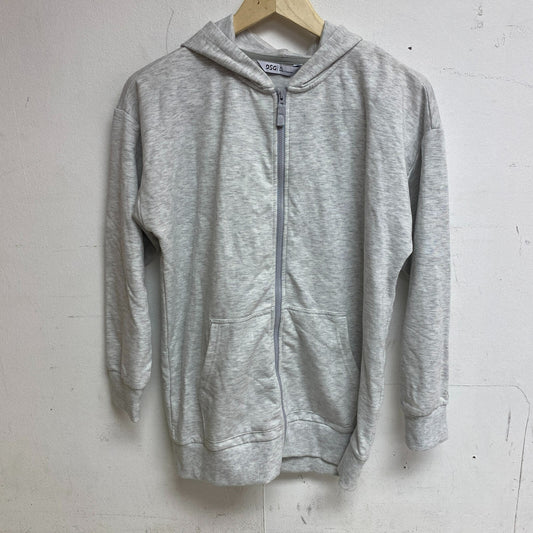 DSG Girls Oversized Full Zip Hoodie Heather Light Heather Grey Solid DAG21430H