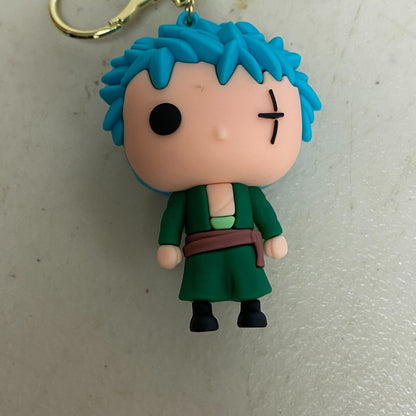 Assorted Silicone One Piece Keychain with Roronoa Zoro Accessory