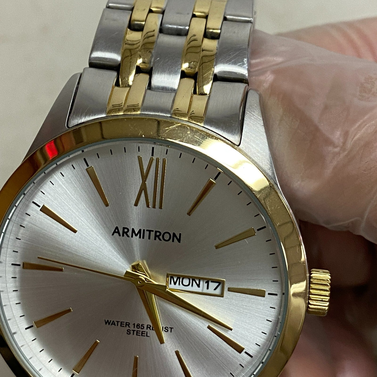 Armitron Women's Two Tone Time Day And Date Function Bracelet Watch, 20/5491TT