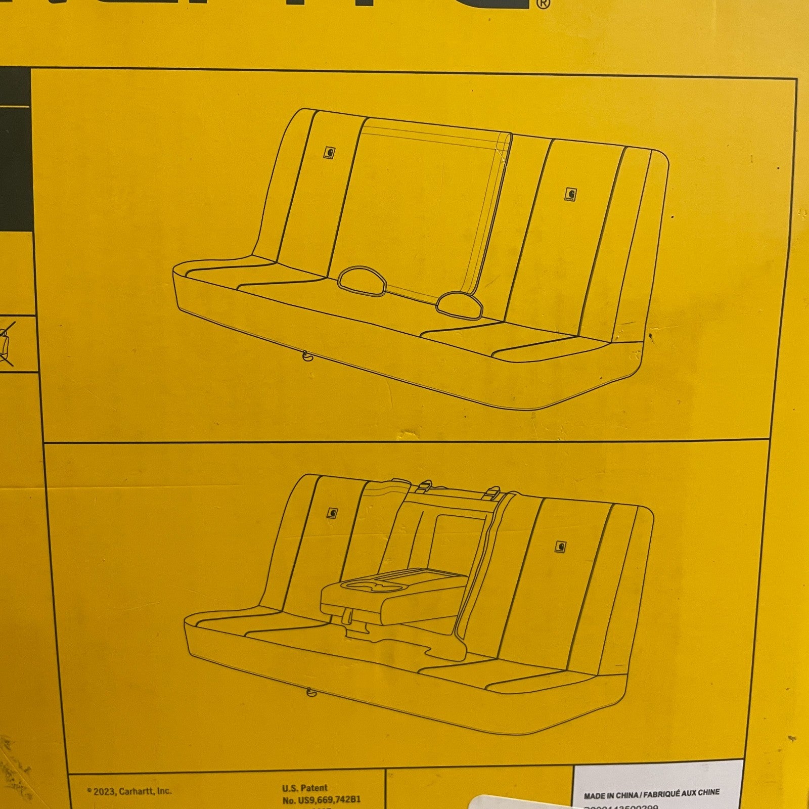 Carhartt Universal Fitted Bench Seat Cover Nylon Duck Canvas Gravel Gray