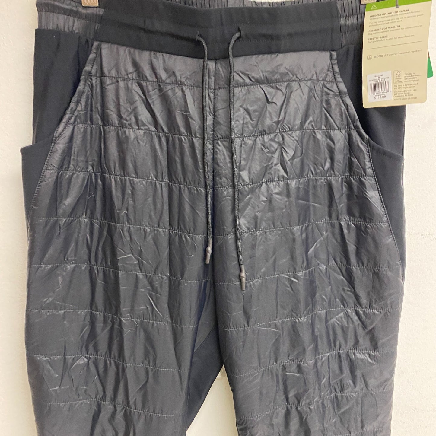 Alpine Design Women's AD Mountainside Mist Quilted Pant Pure Black ADW22901 New!
