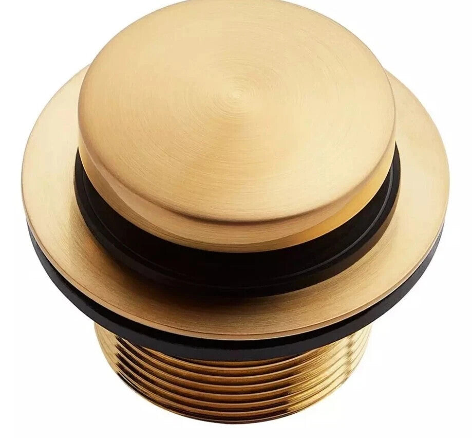 Signature Hardware Pop‑Up Tub Drain Brushed Gold with Overflow SH439074BG