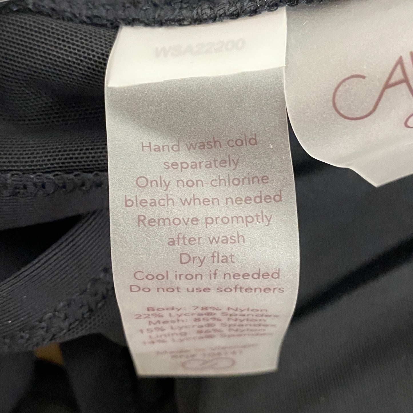 Calia Women's Swim Collection Tie Front Racerback Bikini Top Pure Black WSA22200