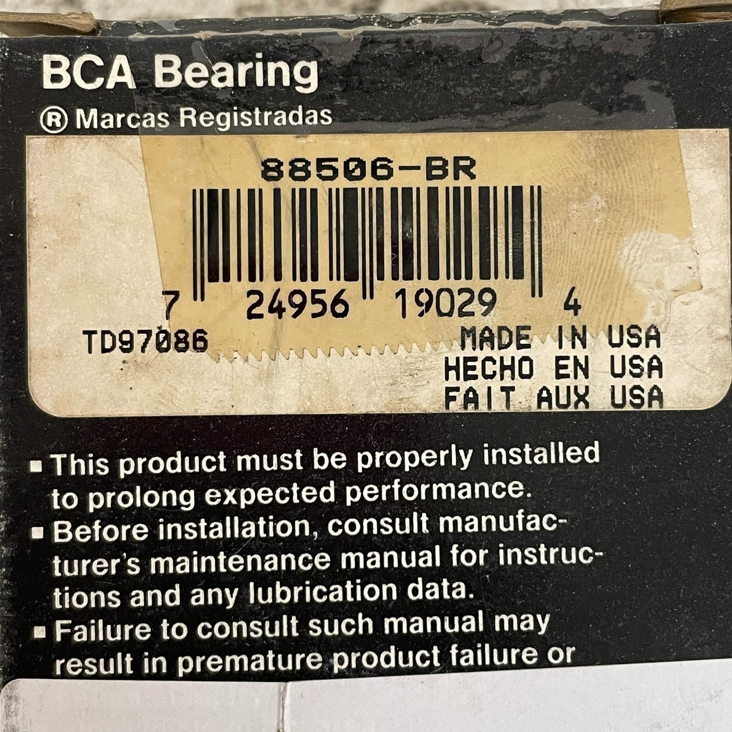 National 88506-BR Wheel Bearing Rear Axle 1971-1975 Toyota Celica