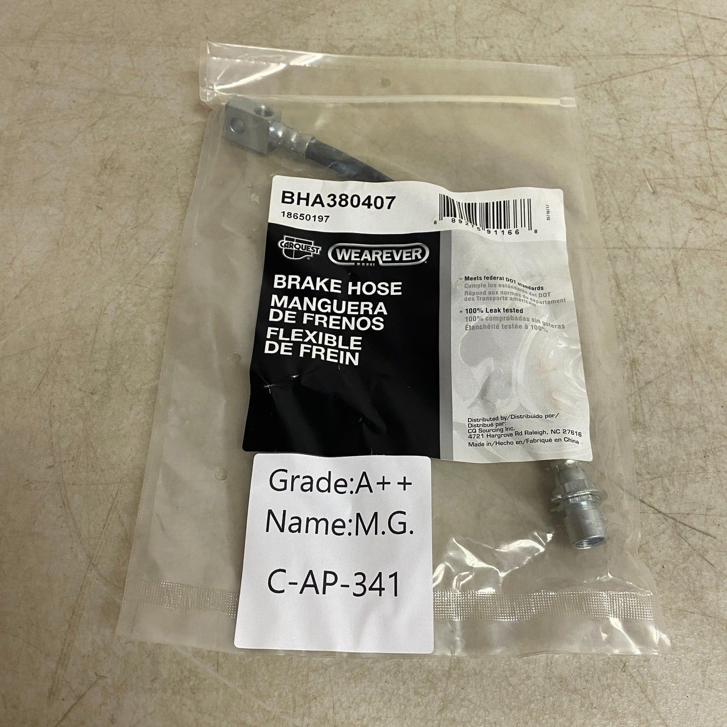 Carquest Brake Hose Assembly Rear Center for 1998–2002 Camaro/Firebird BHA380407