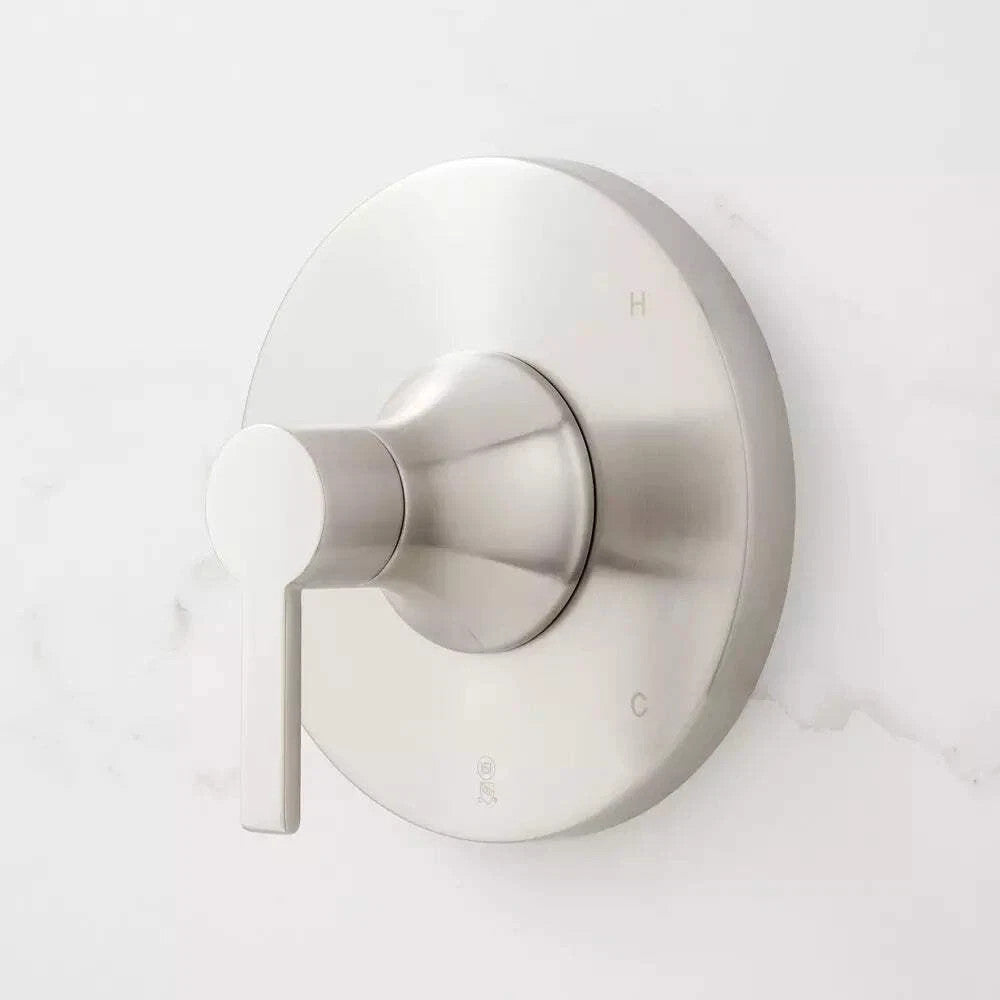 Signature Hardware Lentz Single‑Handle Volume Control Valve Trim Brushed Nickel