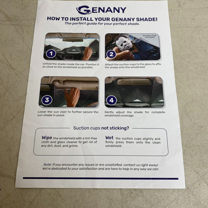 GENANY Big Green Guy Windshield Sun Shade Funny UV Blocker 55x30 Inch Car Covers