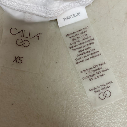 Calia Womens Run Racerbak Romper Pure White Sleeveless Solid Stylish WAX15046