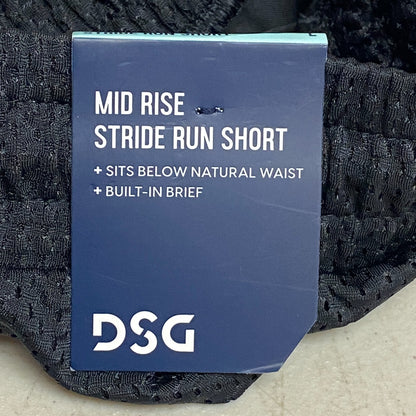 DSG Girls' Performance Mid Rise Stride Run Mesh Shorts Pure Black DAG12132
