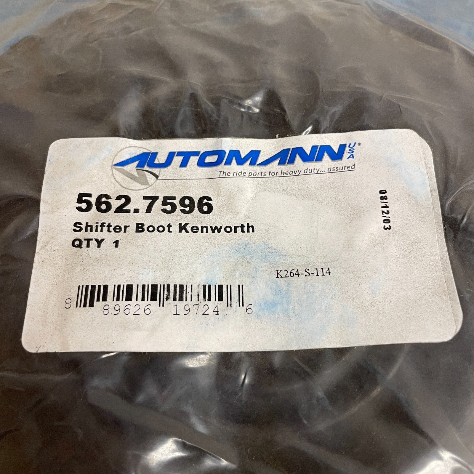 Automann Kenworth Transfer Case Shifter Boot K264S114 562.7596 Rubber Seal