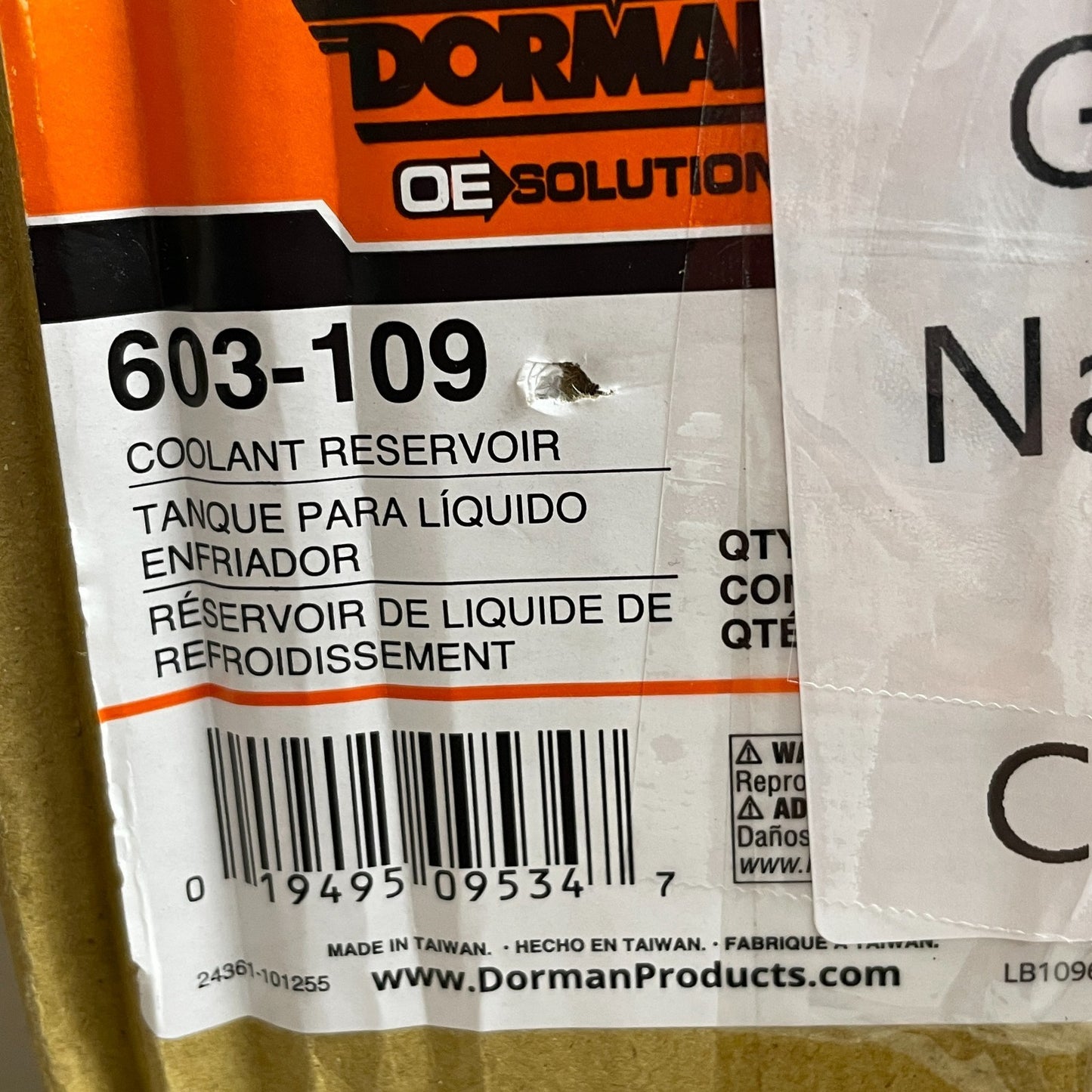 Dorman 603-109 Front Engine Coolant Reservoir Compatible with Select Chevrolet