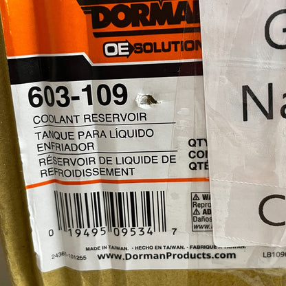 Dorman 603-109 Front Engine Coolant Reservoir Compatible with Select Chevrolet