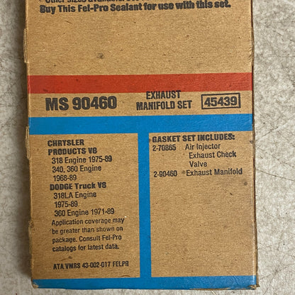 FEL-PRO MS 90460 Exhaust Manifold Gasket Set 1968-1992 Dodge Ram 318 360 V8