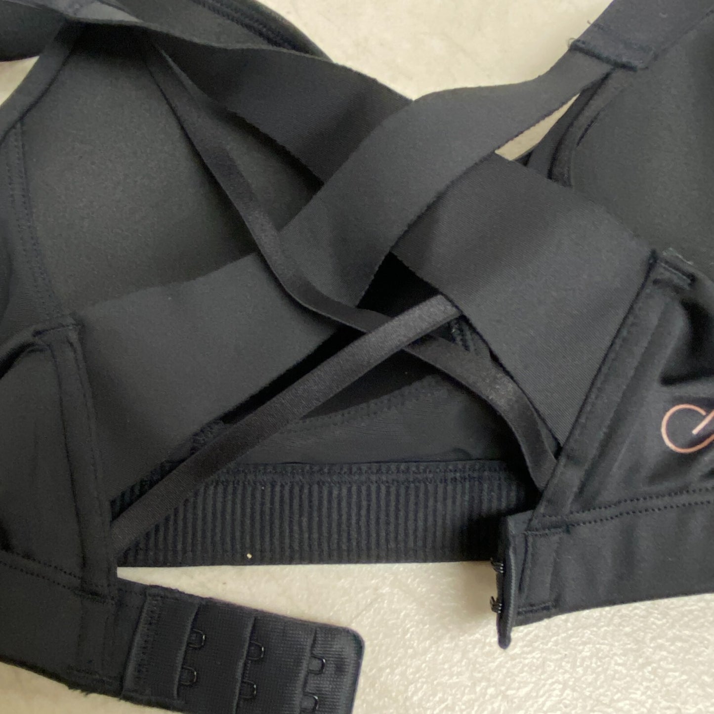 CALIA Women's Made to Move Double Strap Sports Bra Pure Black WAX17206 New