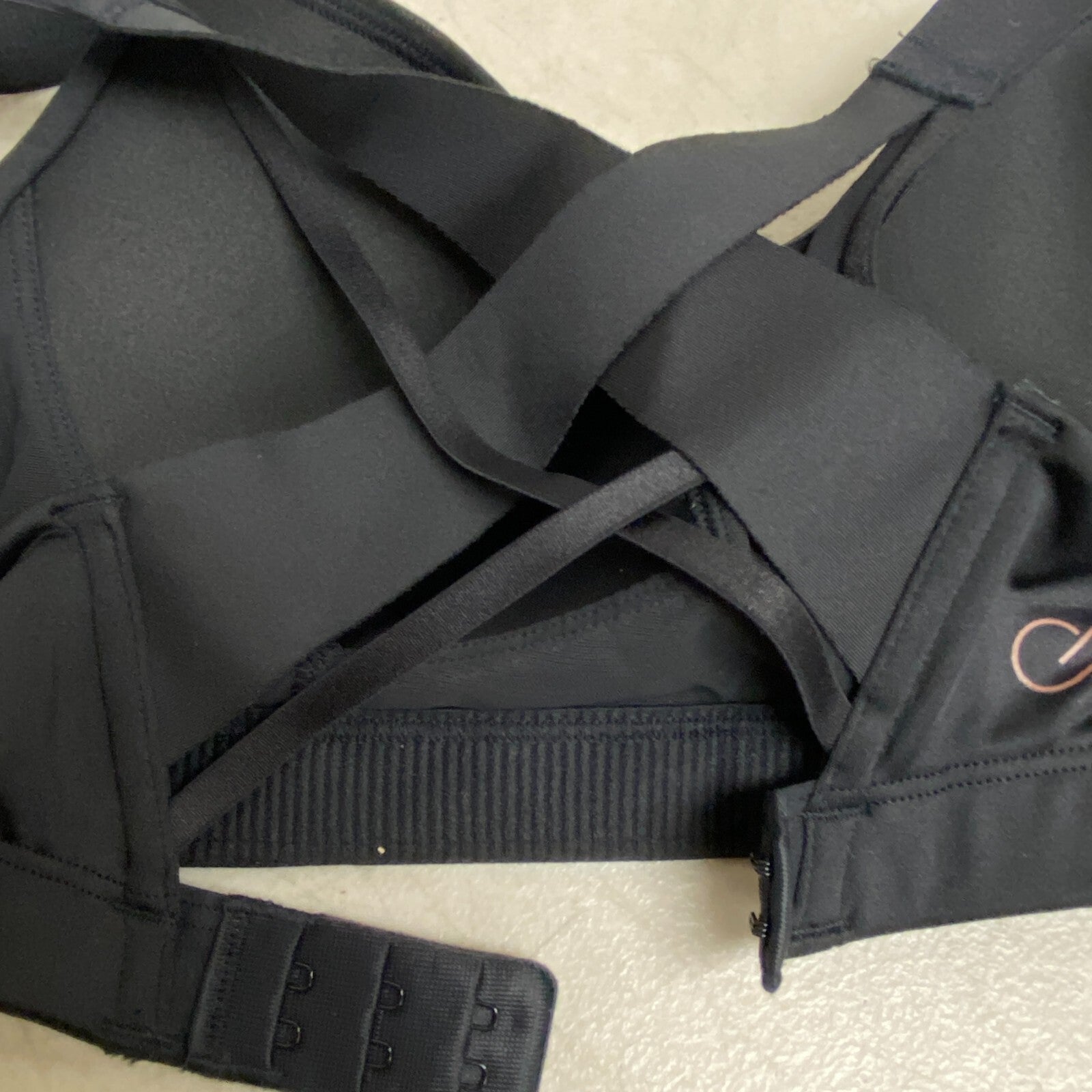 CALIA Women's Made to Move Double Strap Sports Bra Pure Black WAX17206 New