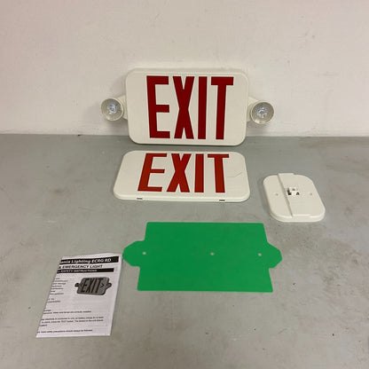 Lithonia Lighting Switch Hardwired LED White Exit Sign and Emergency Light