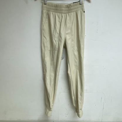 CALIA Women's High-Rise Leather Jogger Relaxed Fitted Chantilly WAX32302
