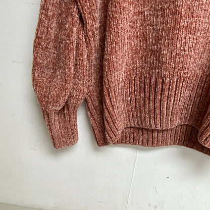 CYNTHIA ROWLEY Womens Small Turtle Neck Plush Sweater Top Pullover Pink Size M