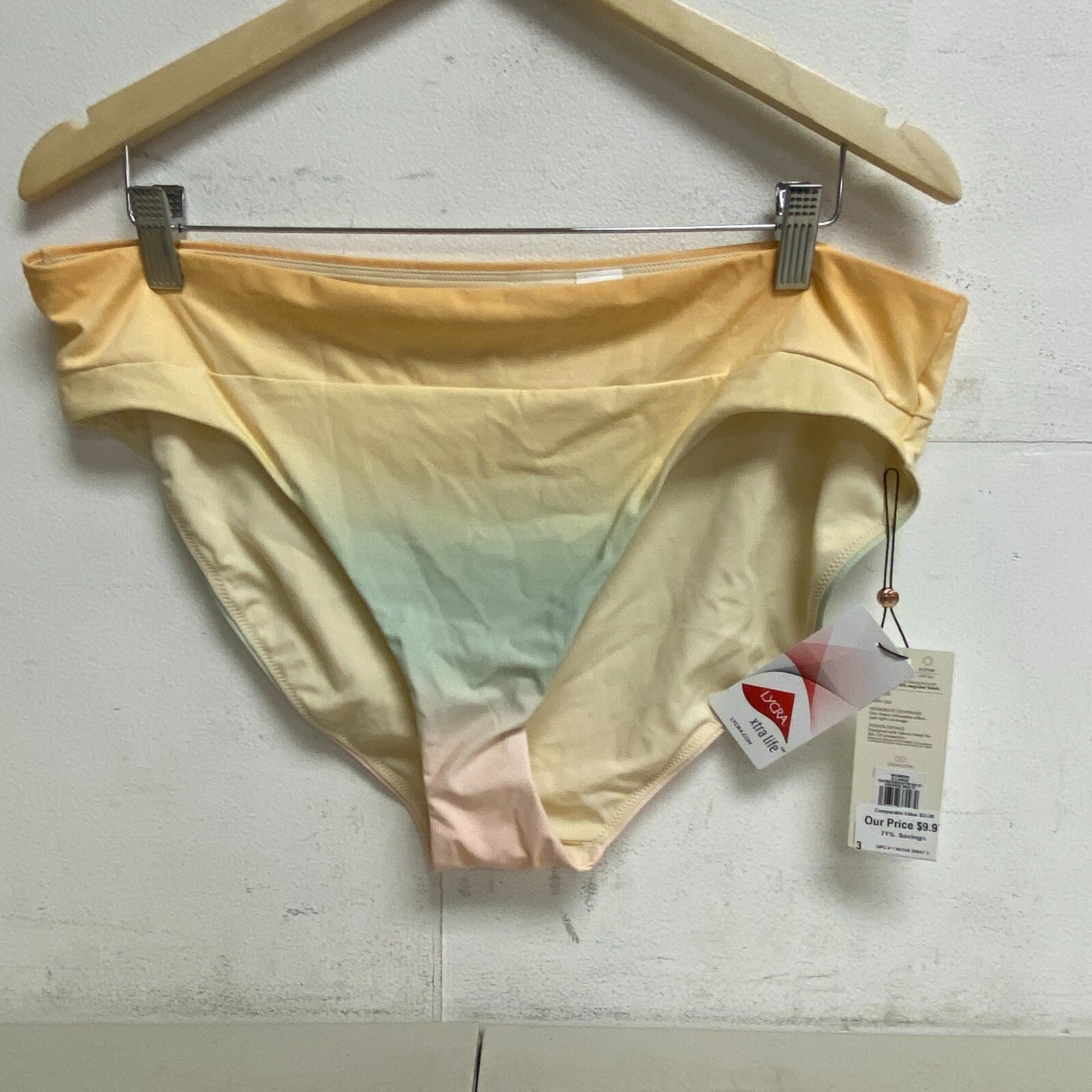 CALIA Wide Banded High Leg Swim Bottoms Orange Multi WSA23414PRT