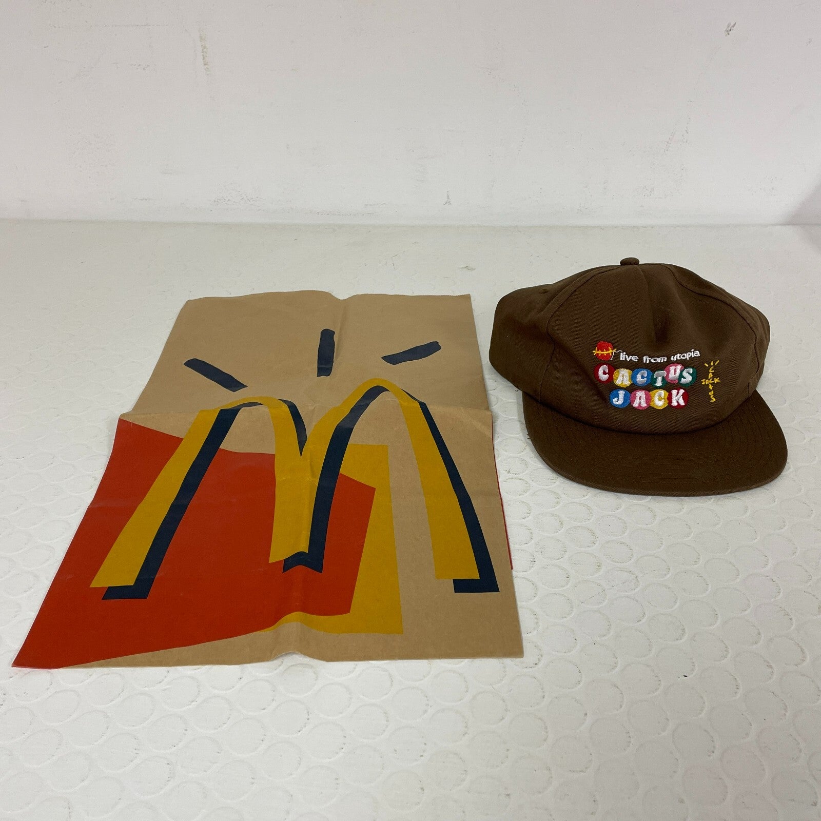 Travis Scott x McDonald's Cj Live From Utopia Hat W/Original Mcdonalds Bag