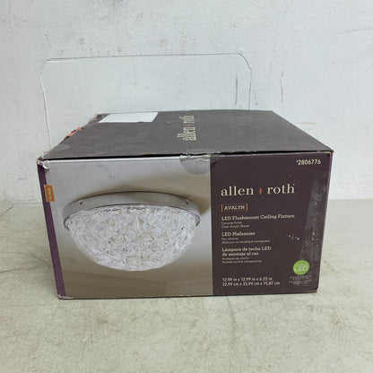 Allen +Roth Evalyn 1-Light12.99-in Gloss Chrome Integrated LED Flush Mount Light