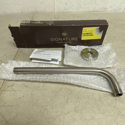 Signature Hardware 12" Wall-Mount Rainfall Shower Arm - Brushed Nickel