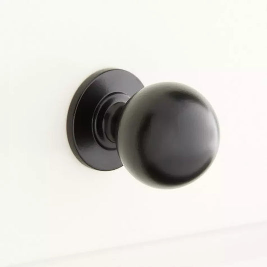 Signature Hardware 1-1/4" Rodine Round Brass Cabinet Knob Matte Black