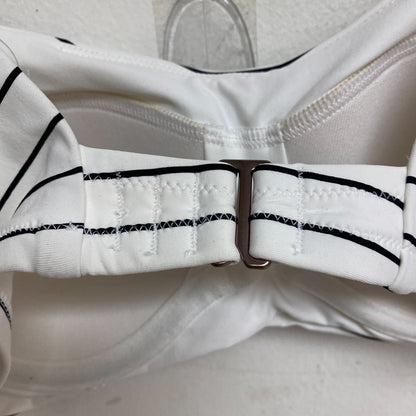 Calia Women's Power sculpt Swim Bikini Top Stripe White WSA22208PRT New!