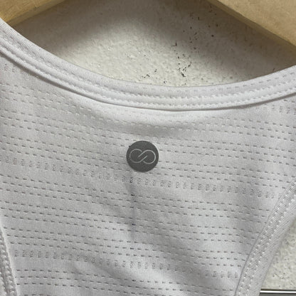 CALIA Women's Scoop Racer Tank Pure White Sleeveless Solid WAX11205XFS