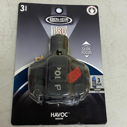 Police Security Havoc LED Headlamp Black 130 Lumens Pivoting Beam Model 99706