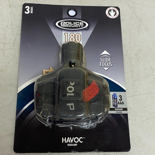 Police Security Havoc LED Headlamp Black 130 Lumens Pivoting Beam Model 99706
