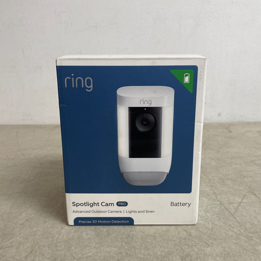 Ring Spotlight Cam Pro Battery 2K HDR Outdoor Security Camera White