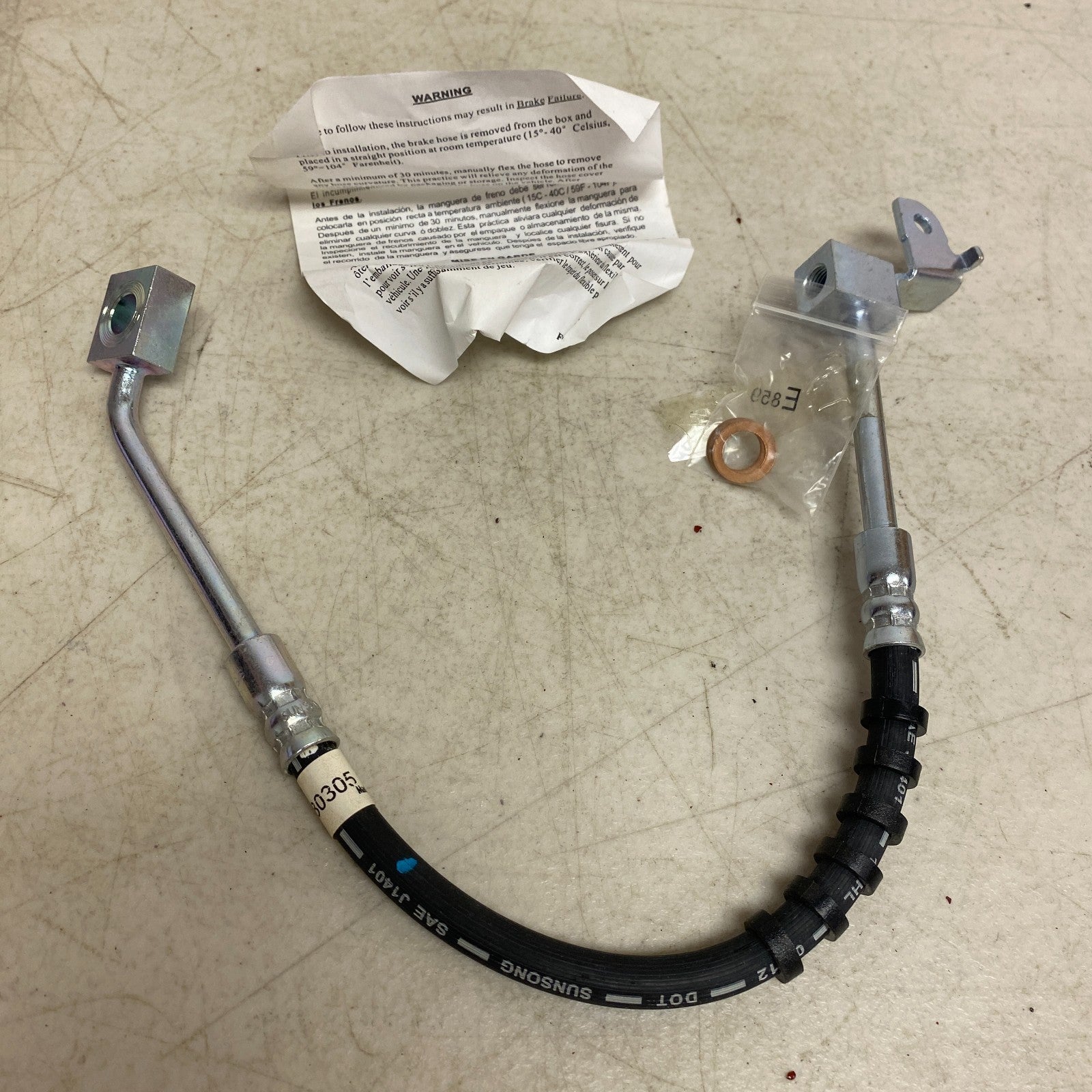 CARQUEST Brake Hydraulic Hose Assembly Black EPDM Rubber Model BHA380305