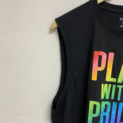 DSG Mens Pride Muscle Tank Sleeveless Black Graphic Print Crew Neck DAM13119