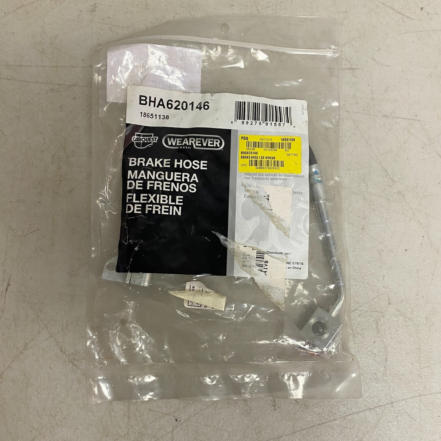 CARQUEST Brake Hydraulic Hose Black EPDM Rubber Model BHA620146