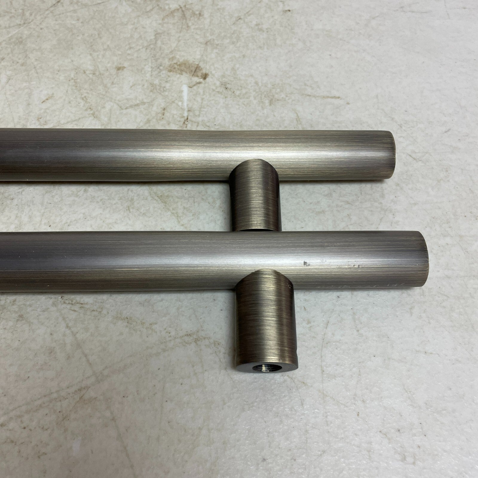 Signature Hardware 12" Kobe Back-to-Back Bronze Door Pull Set - Dark Patina