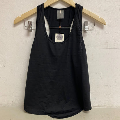 CALIA Women's Scoop Racer Tank Pure Black Solid Sleeveless Racerback WAX11205XFS