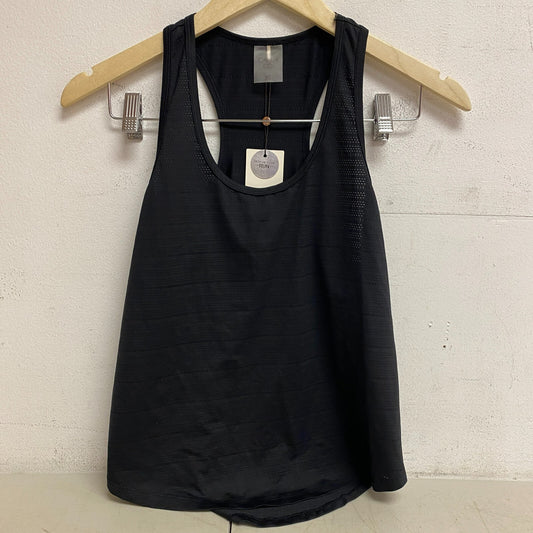 CALIA Women's Scoop Racer Tank Pure Black Solid Sleeveless Racerback WAX11205XFS