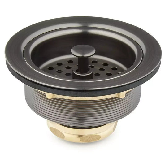 Signature Hardware 3-1/2" Kitchen Sink Basket Strainer - Aged Bronze