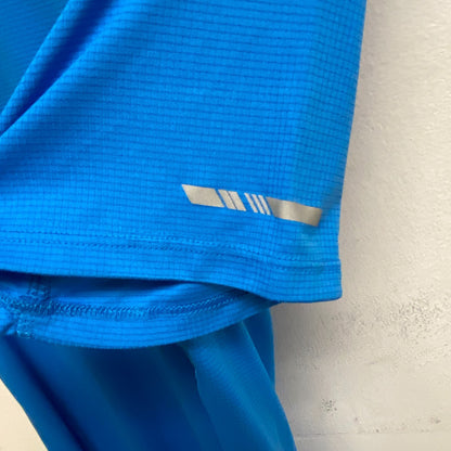 DSG Men's Running Striped T-Shirt Polyester Ibiza Blue DAM12204 Brand New