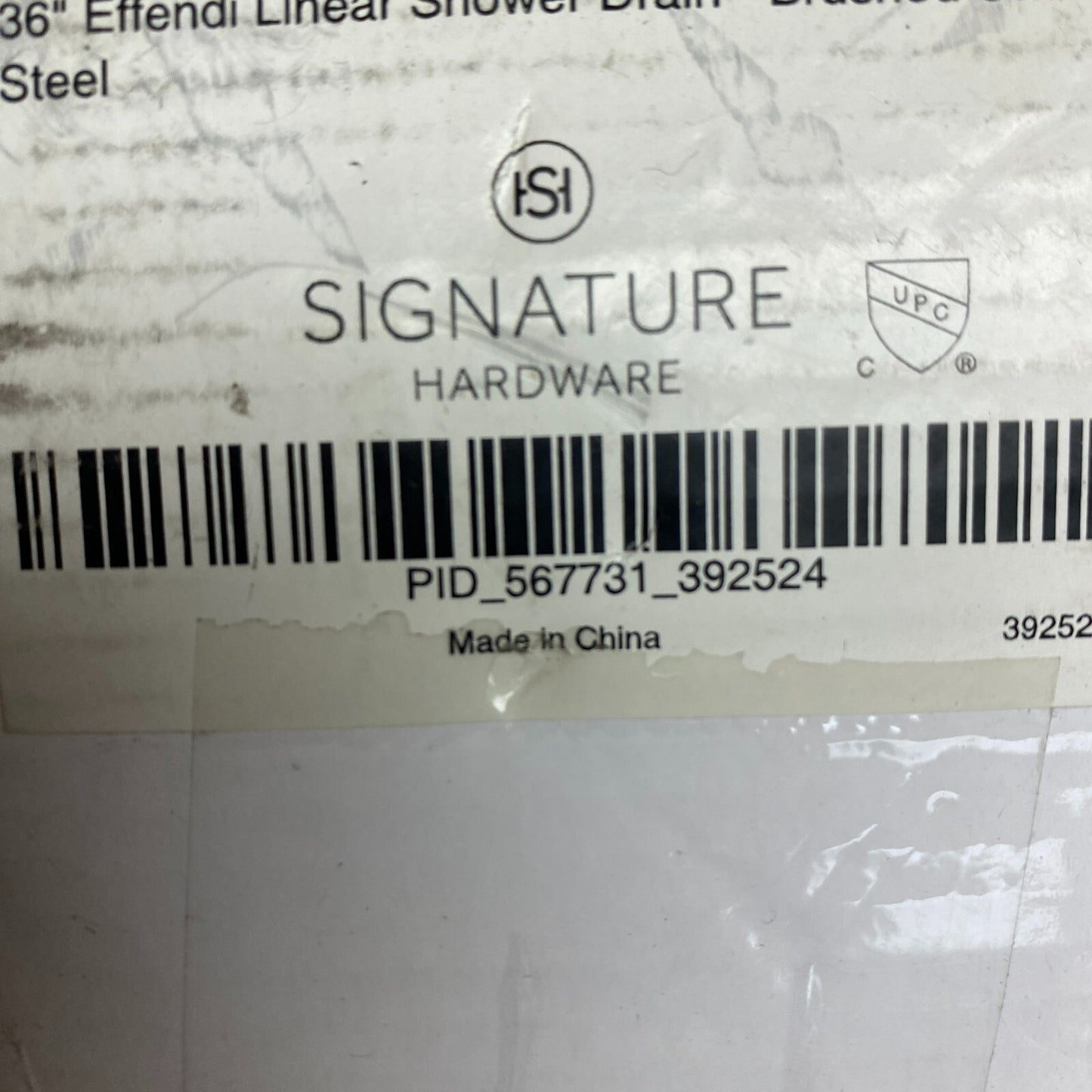 Signature Hardware 36" Effendi Linear Shower Drain - Brushed Stainless S,,,,,,,
