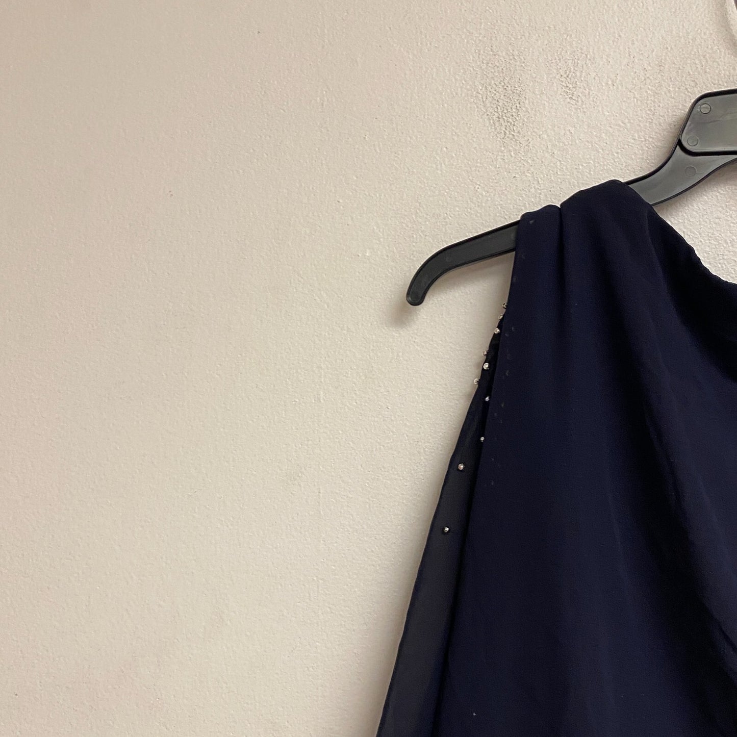 Dj-jaz 3/4 sleeve embellished sheath dress open slit sleeves Size 18 navy blue