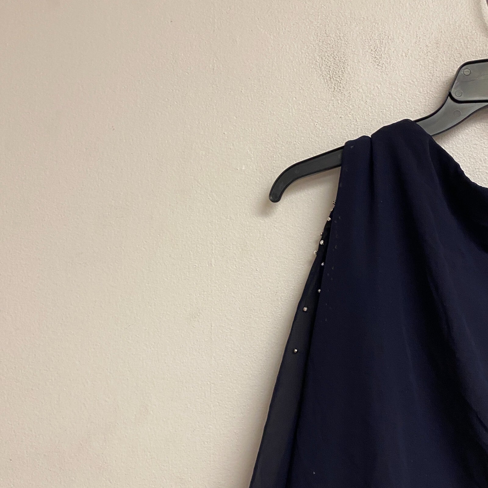 Dj-jaz 3/4 sleeve embellished sheath dress open slit sleeves Size 18 navy blue