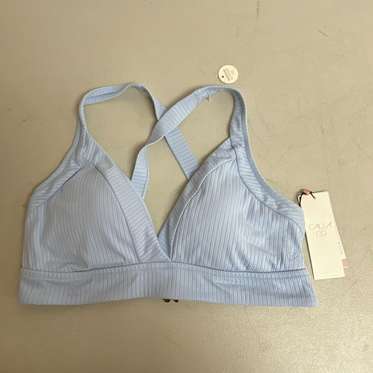 Calia WomensTriangle Cross Back Top Blue  Solid Stylish Trendy WSA22219R