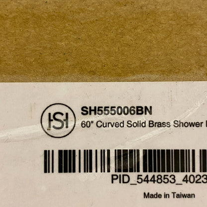 Signature Hardware 60" Curved Solid Brass Shower Rod - Brushed Nickel