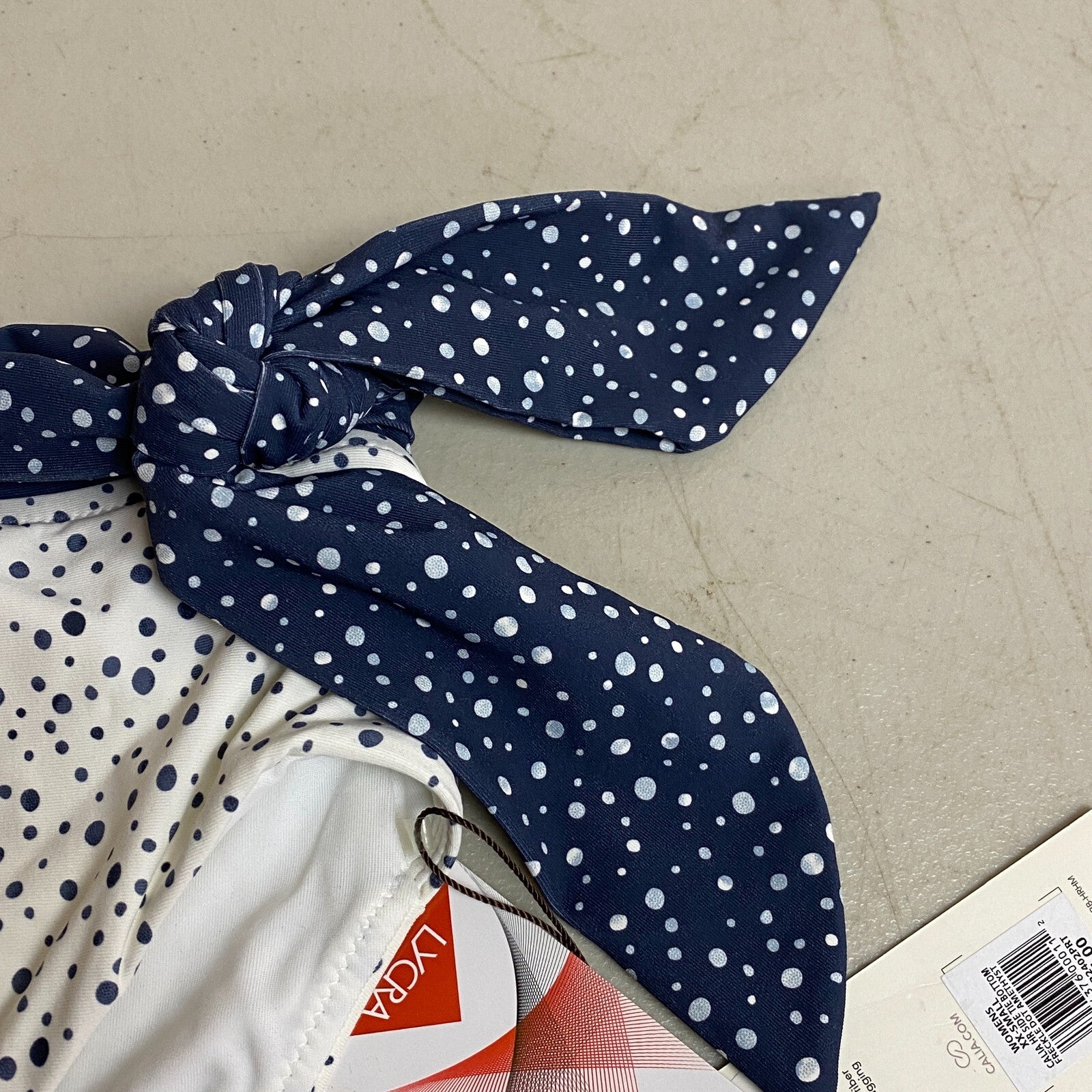 Calia Women's Swim High Rise Side Tie Bottom Freckle Dot Amethyst WSA22402PRT