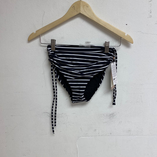 Calia Women's Shirred V Front Mid Rise Bottom Stripe Black WSA23415PRT New!