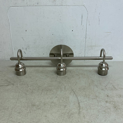 Allen + Roth Bartow 3 Light Vanity Light Brushed Nickel Finish Clear Glass Shade