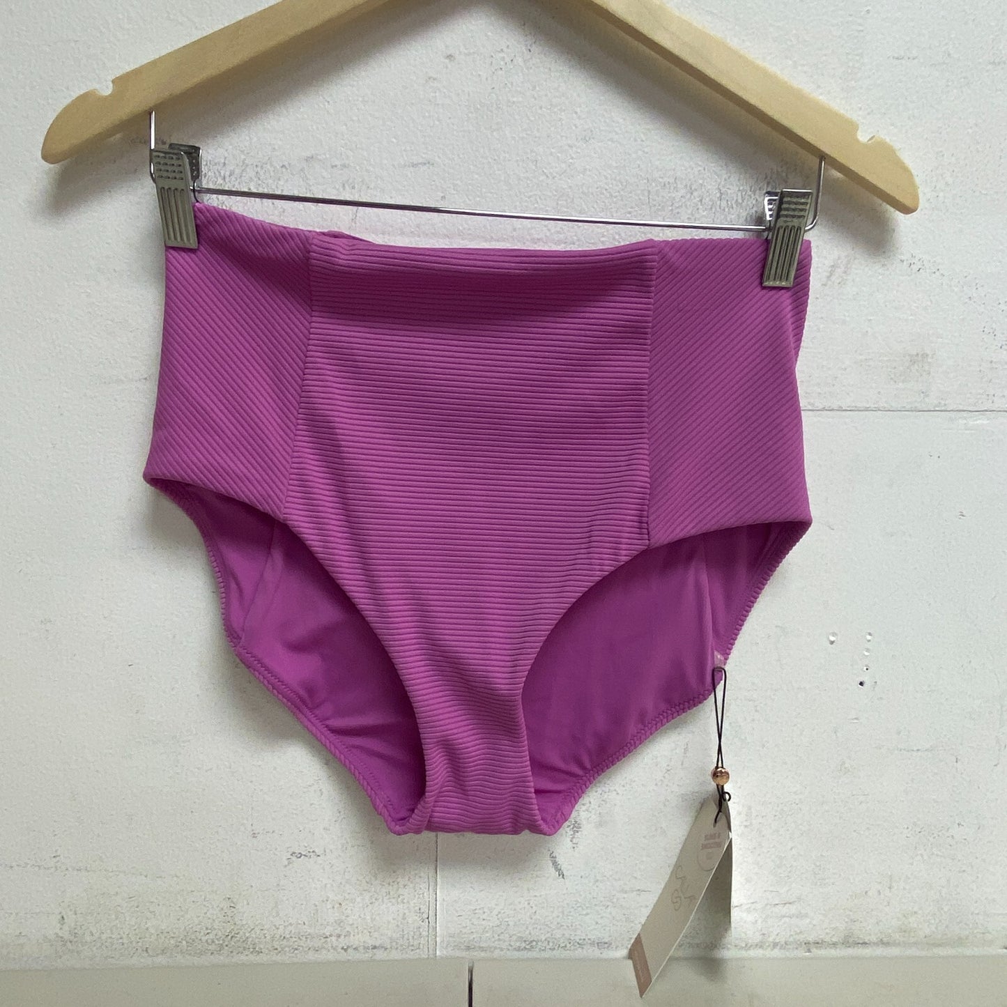 Calia Women's Swim Rib High Rise Bikini Bottom Gersnium Purple WSA21409R New